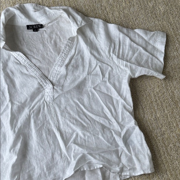 J. Crew White Linen Popover - Picture 4 of 7